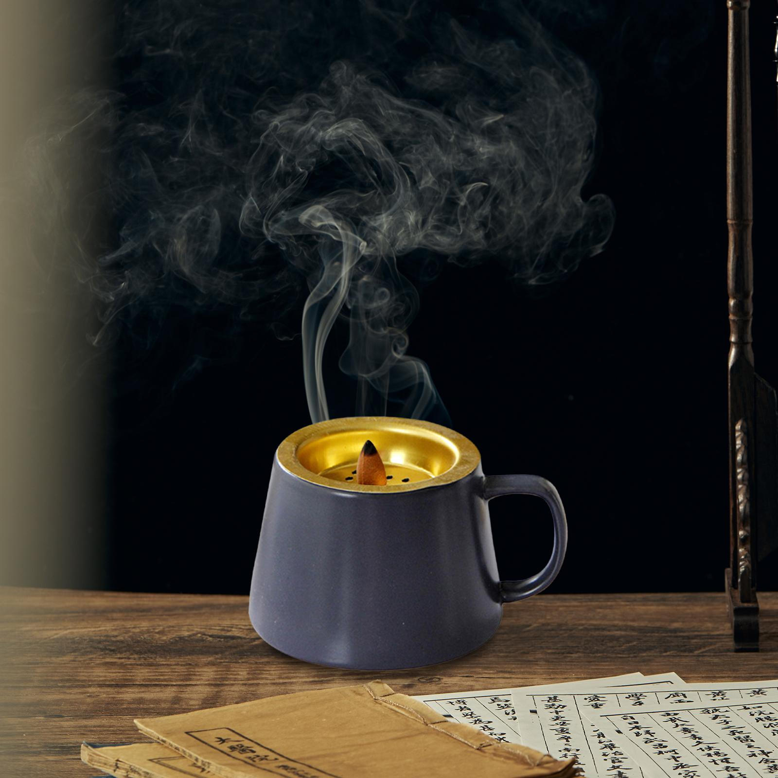

Ceramic Incense Burner 25 Holes Insert Censer Ornament Holder Bowl for Home синий