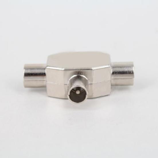 2 Way TV T Splitter Coax Television Aerial Male To 2x Female Adapter
