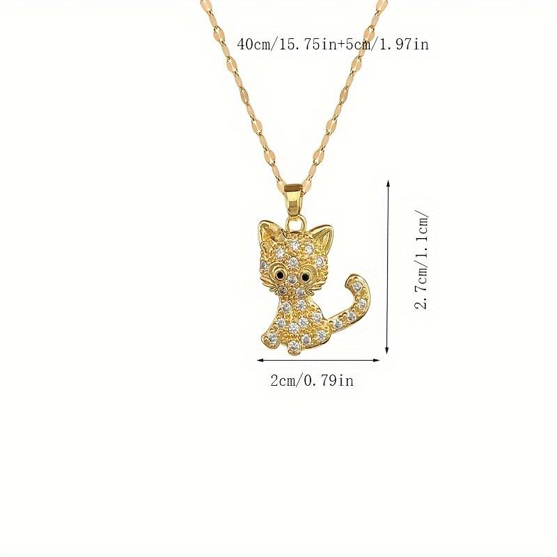 

Изысканное роскошное ожерелье, изысканный дизайн подвески с милым котом, идеально подходящий для женского ношения в любом случае, аксессуары золотой