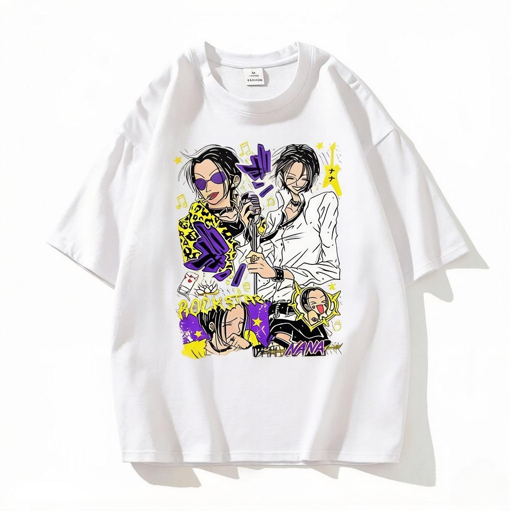 Japanese Manga Black Stones Nana Osaki Vintage T Shirts Men Women Clothing Short Sleeve Cotton T-shirts