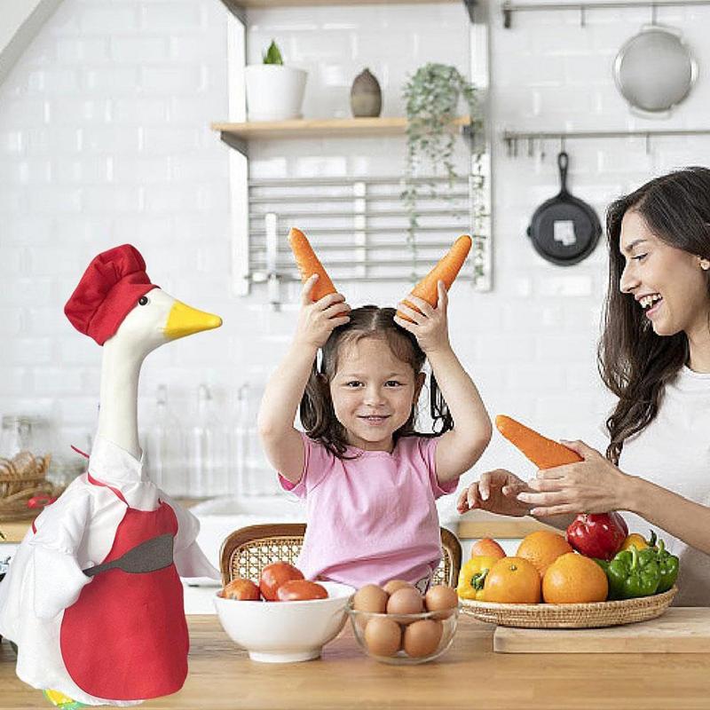 Porch Geese Clothes Spring Lawn Geese Costume For Outdoor Cartoon Patio Pet Statue Chef Outfit For Spring Outdoor Patio Lawn