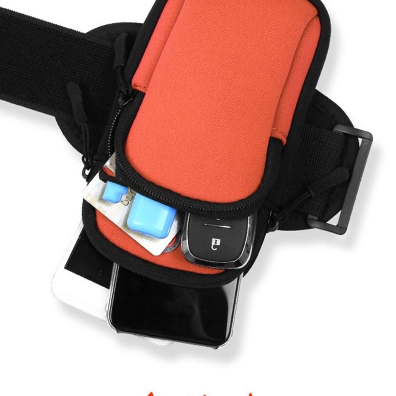 Splashproof Cellphone Holder Sport Arm Bands Phone Armband Phone Pouch with Earphone Hole for Phone 16 15 14 S23