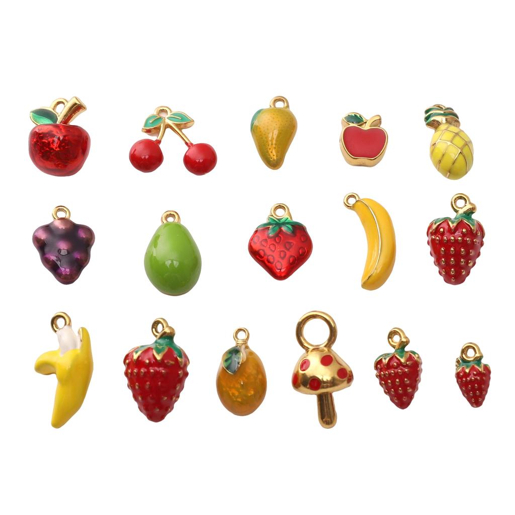 Stainless Steel Fruit Pendant Drip Oil Charm Accessories for DIY Jewelry