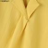 INCERUN Summer Tops Men V Neck Short Sleeve Casual Texture T-shirts