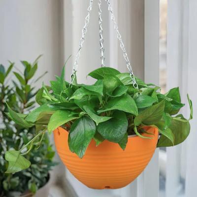 7Pcs Hanging Planters Flower Pots with Drainage Holes And Metal Chains Plastic Hanging Flowerpots for Indoor Outdoor Use