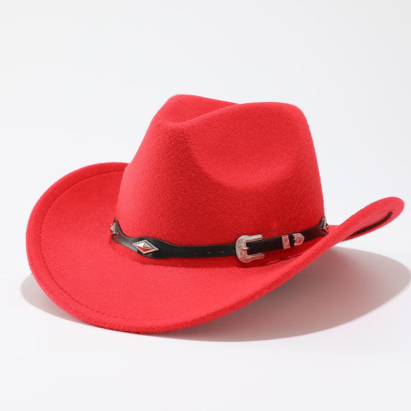 Farm West cowboy hat for men and women, music party jazz hat, autumn/winter European and American style felt top hat