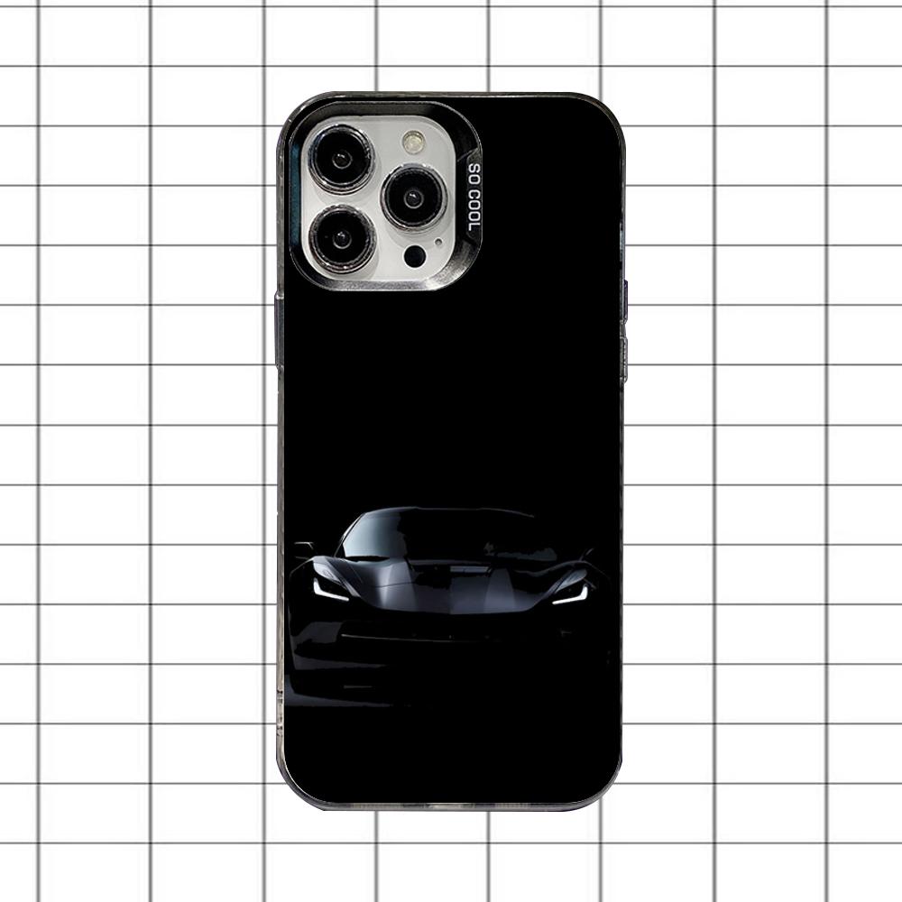 C-CorvetteS C8 C6 Cars Phone Case For iPhone 16,15,14,13,12,11,8,7,Pro,Max,Plus,Mini,XS,SE Anti Fall Black Matte Hard