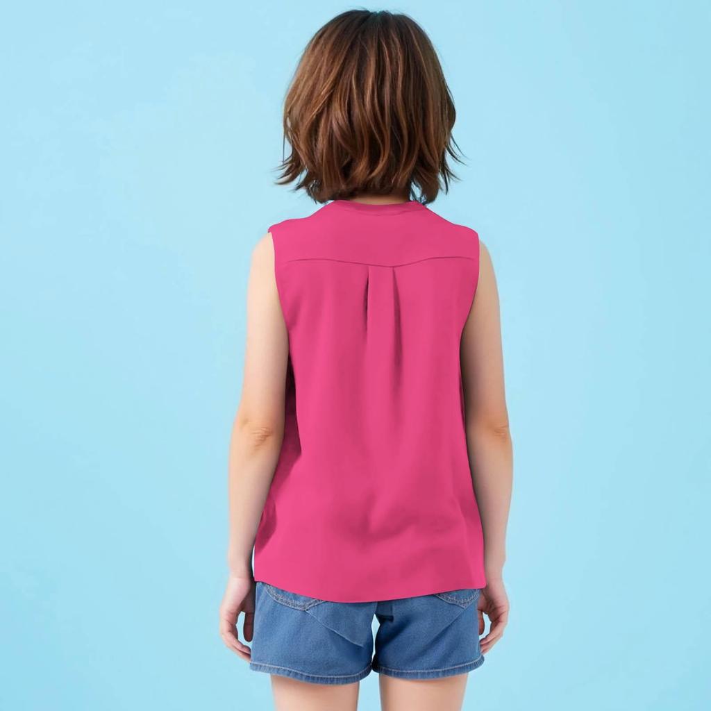 Summer Children's Thin Tank Tops For Boys And Girls, Solid-color Buttoned Pocket Tank Tops