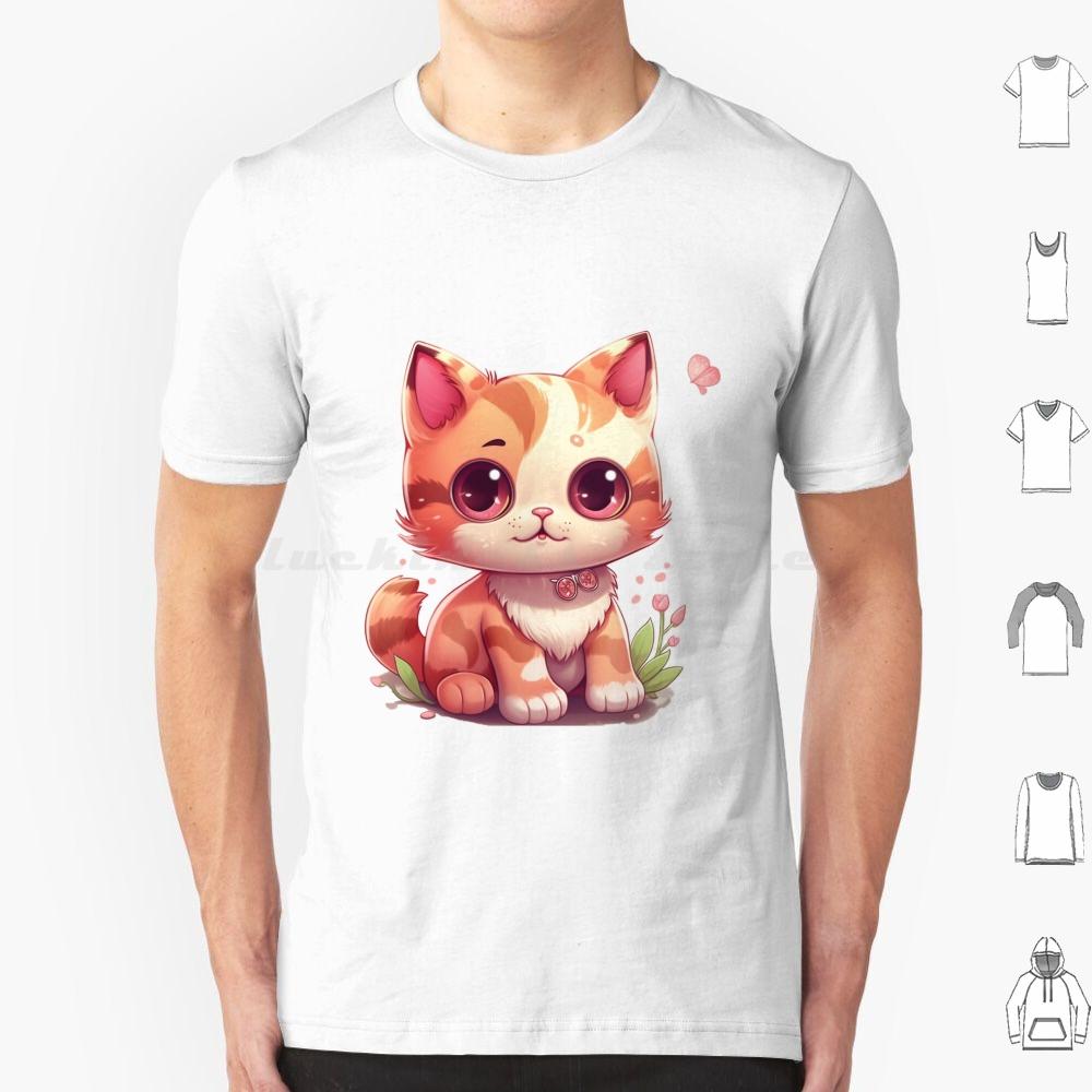 Kawaii Charming Kitty T Shirt Men Women Kids 6xl Cute Cat Illustration Cartoony Cat Design Meowing Cat Art Playful Cat