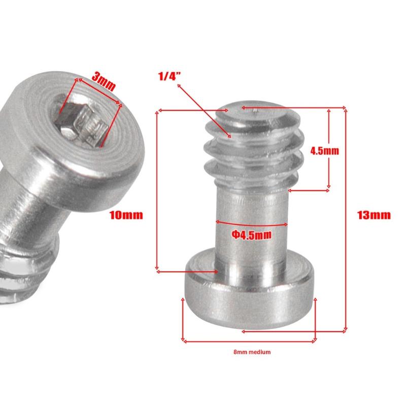 5 Stück 1/4" Edelstahlschraube 1/4-20 Gewindebolzen Anti-Lockerungs Kamera Befestigungsschraube Kamera Schnellwechselplatte Feststellschraube