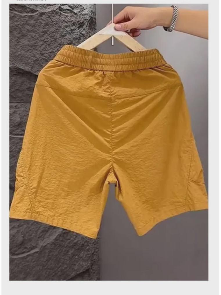 Pantaloni Scurți Casual de Plajă pentru Bărbați, de Vară, cu Uscare Rapidă, Stil Coreean - Respirabili și cu Croială Largă