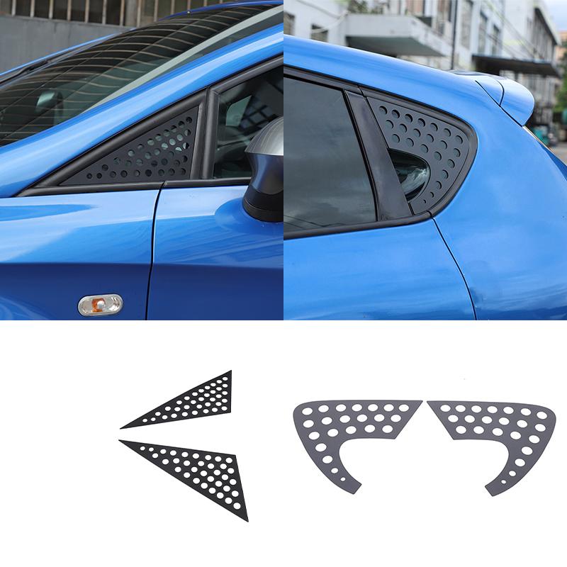 For SEAT Leon León Mk2 1P 2008-2012 Aluminum Alloy Car Front Rear Window Triangle Plate Trim Protector Cover Accessories