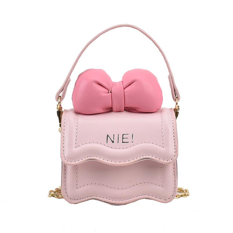 2024 Embossed Bow Mini Crossbody: Sweet Chain Bag for Girls