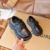 Classic Children's Leather Shoes Simple Black Shoes for Boys Versatile Formal Kids Fashion Girls School Performance Flat Shoes