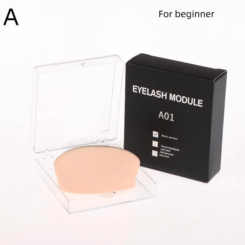 1Pcs Eyelash Practice Silicone Model With Realistic Eyelash Extensions, Reusable Training Eyelid-Eyelash Extension Tool