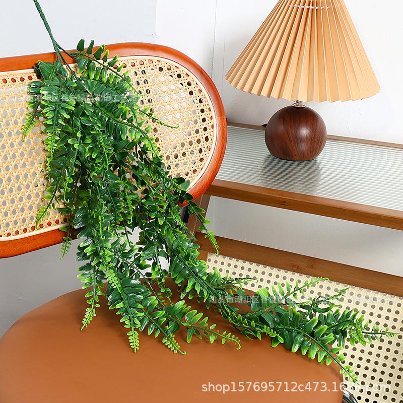 Artificial Persian Grass & Rattan Hanging Vine with Fern Leaves