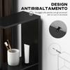 Bathroom Cabinet With 2 Shelves And 2 Cupboards Tall Space Saving Cabinet 15.2x29.8x118 Cm Black