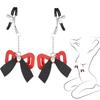 New Woman Sexy Adjustable Nipple Clip Breast BDSM Black Bow Adult Fetish Flirting Couple Sex Toy Waterproof Metal&PU
