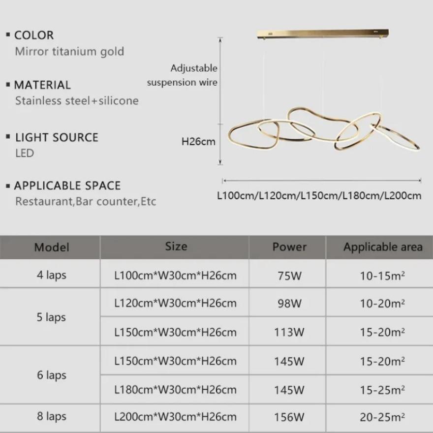 LED Pendant Lights Modern Luxury Stainless Steel Dimmable Electroplated Pendant Lights Living Room Dining Room Decorative Lights