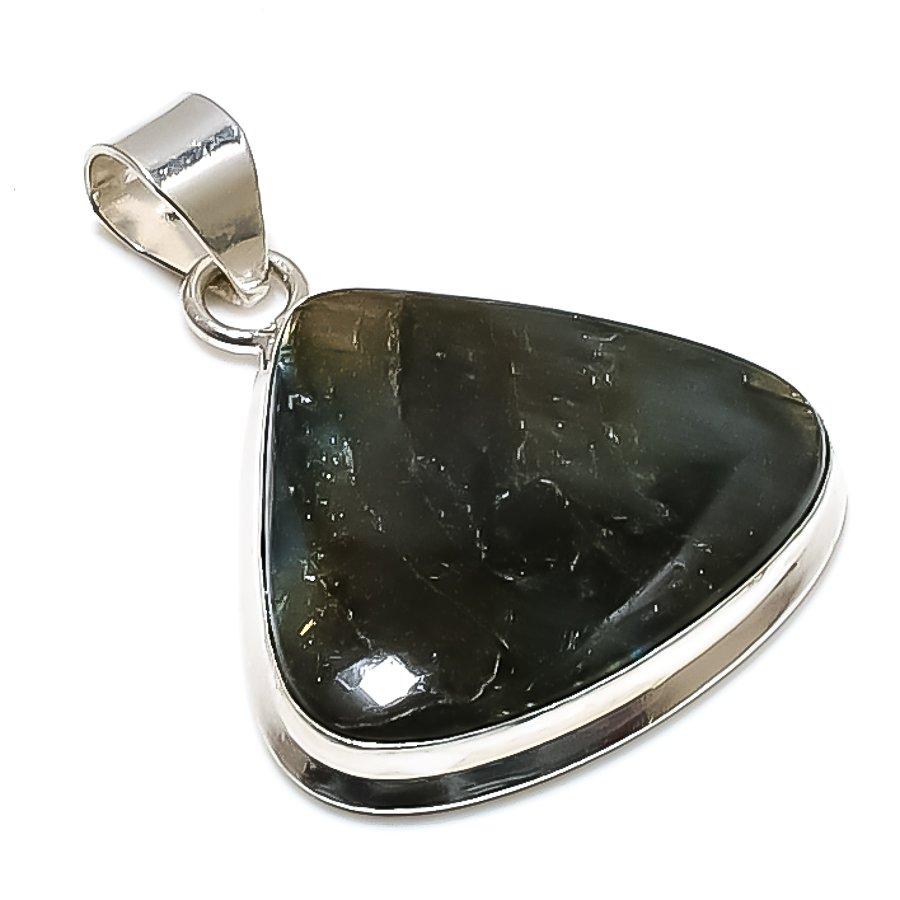 Labradorite Gemstone Handmade 925 Sterling Silver Jewelry Pendant 1.65" SU-8730