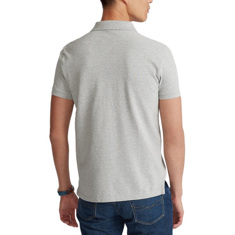 Polo Ralph Lauren Gładka Koszulka Polo z Haftowanym Logo Slim Fit Krótki Rękaw Męskie topy Szary MNPOKNI1N821126-020