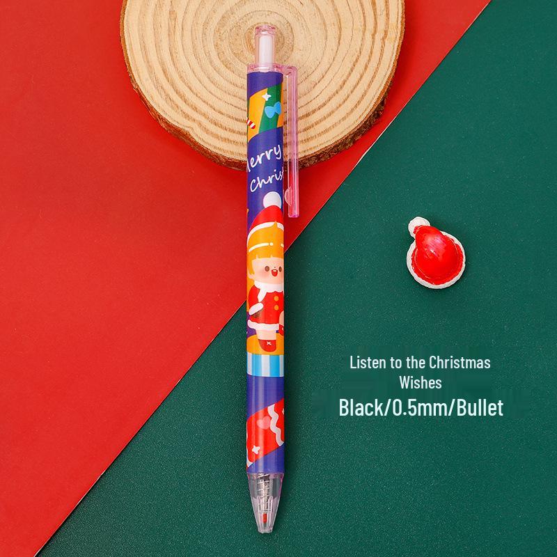 Hangsu Christmas Cartoon Gel Pen - Cute Push-Button Stationery for Exams and Signatures
