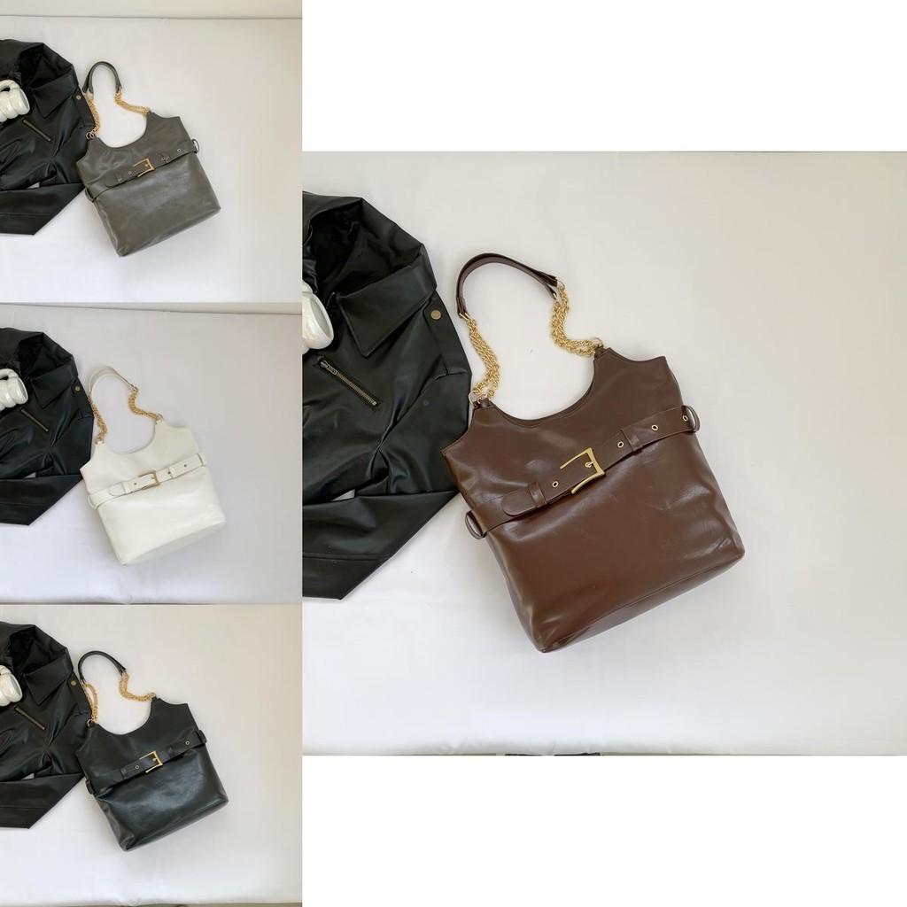 Trendy Urban Vintage Large Capacity Shoulder Bag In Black White Gray And Brown Options