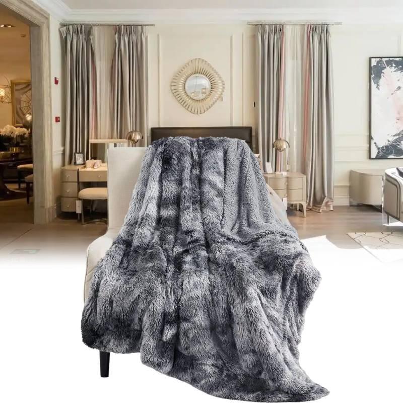Faux Fur Oversized Blanket Super Soft Cozy Blanket Luxury Fluffy Throw Blan