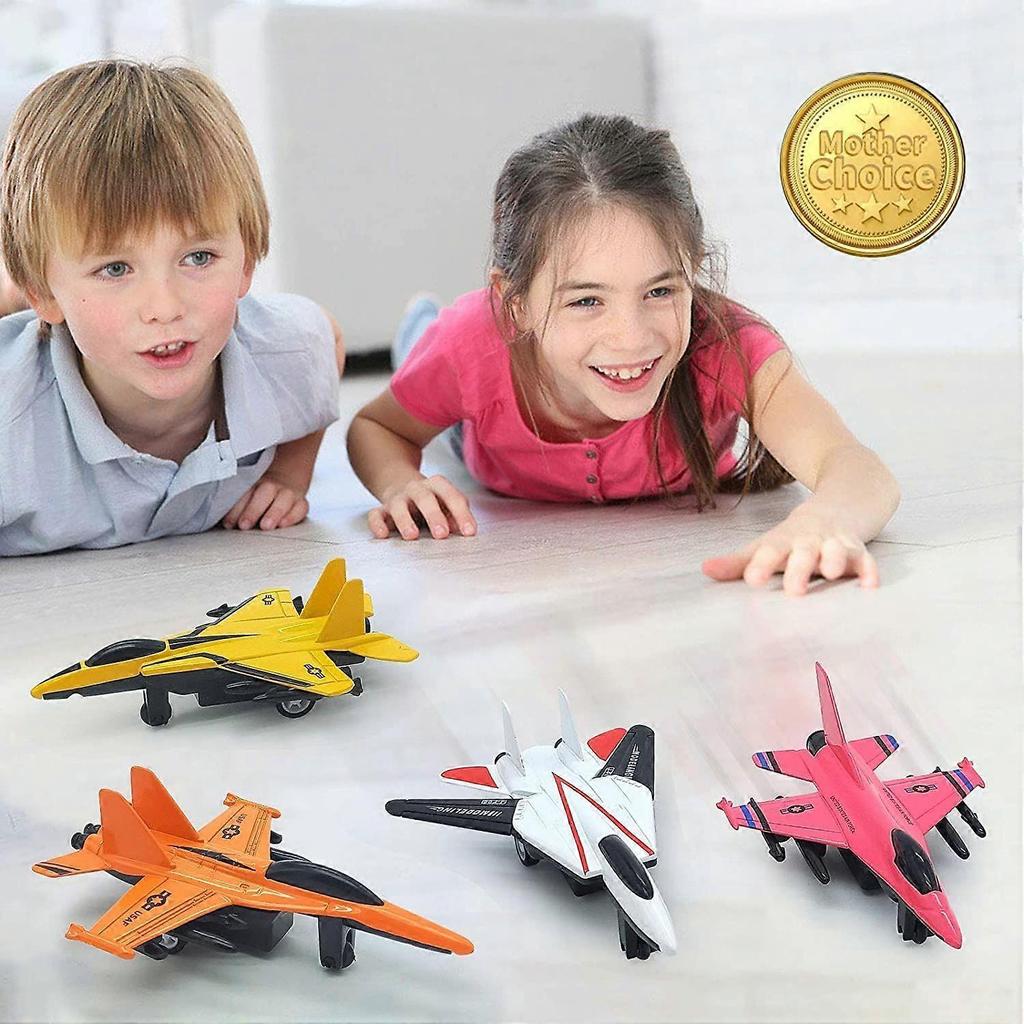 4Pcs Airplane Toys Diecast Planes Models Set for Boys Girls - Die Cast Pull Back Airplane Model Toys Gifts, Great for Collection & Party Favor