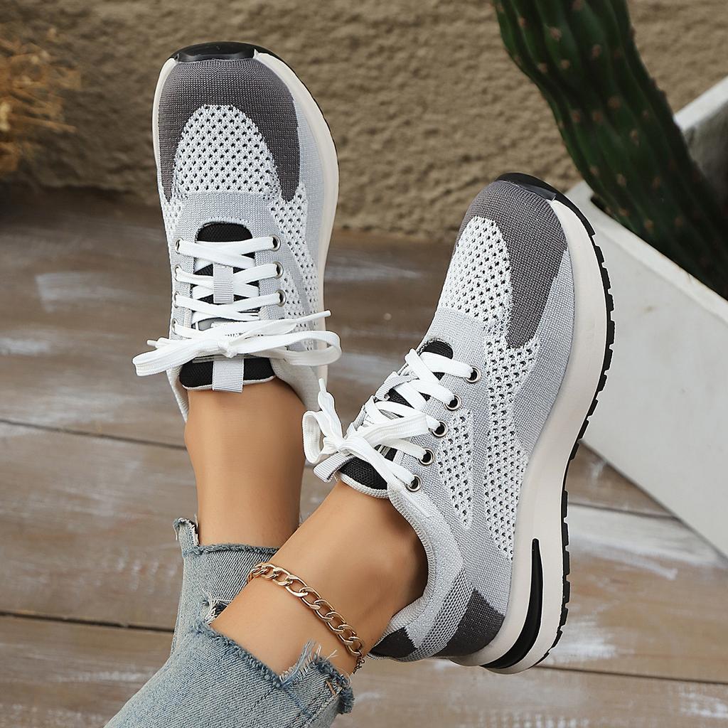 Lässige atmungsaktive Mesh-Sneaker in Übergröße, Frühling und Sommer neu, Damen bequeme, weich besohlte, flachabsatzige Einzelschuhe