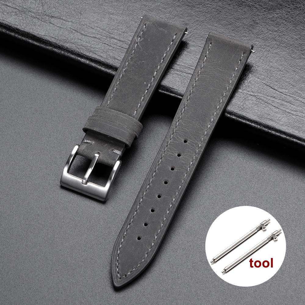 Retro Echtleder Uhrenarmband Schnellverschluss 18mm 19mm 20mm 21mm 22mm Weiches Vintage Braun Uhrenarmband Herren Damen Uhrenarmband