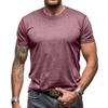 Men's Solid Color Retro Striped Short Sleeve Round Neck T-Shirt Men's Summer Casual Fashion T-Shirt
