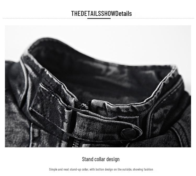 2021 Men's Retro Slim Fit Cotton Denim Jacket - Korean Style for Autumn/Winter