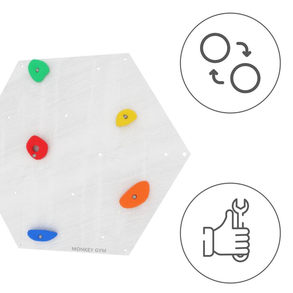 Climbing Wall Cube 4 White - Coloured Grips