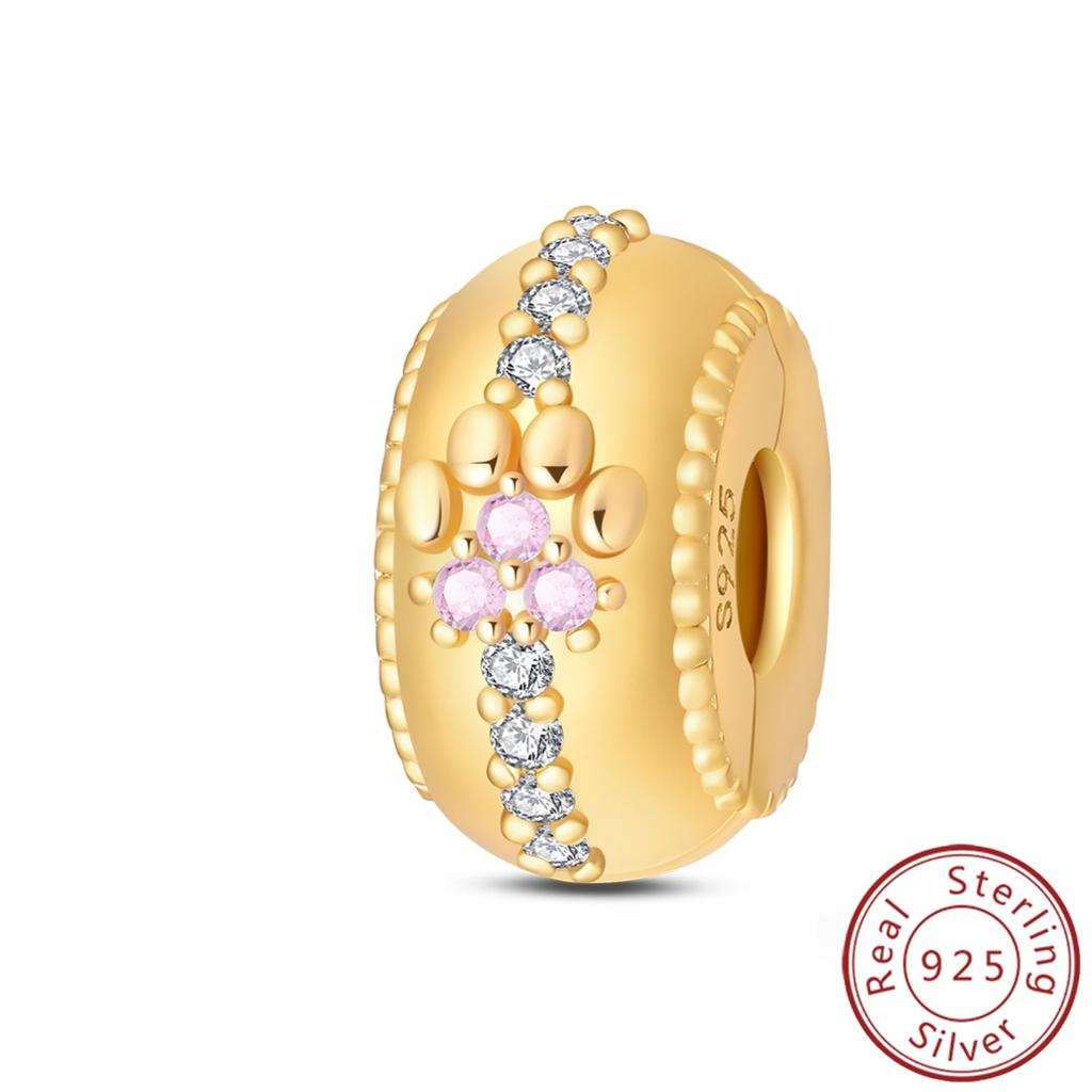 925 Silver Paw Prints Flowers Stars Moon Butterfly Safety Buckle Spacer Beads Fit Bracelets Necklace DIY Jewelry Gifts