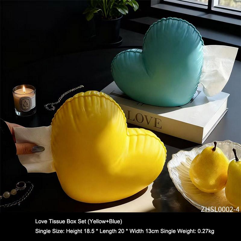 

Miniso Cute Love Tissue Box Set Home Living Room Decoration Ornament Heart Tissue Box Kitchen Bathroom Storage Supplies Gift