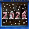 2026 Christmas Window Clings Snowflake Ice DIY Double-Sided Stickers Cute Snowmen Trees Electrostatic Adhesion Home Office Decor