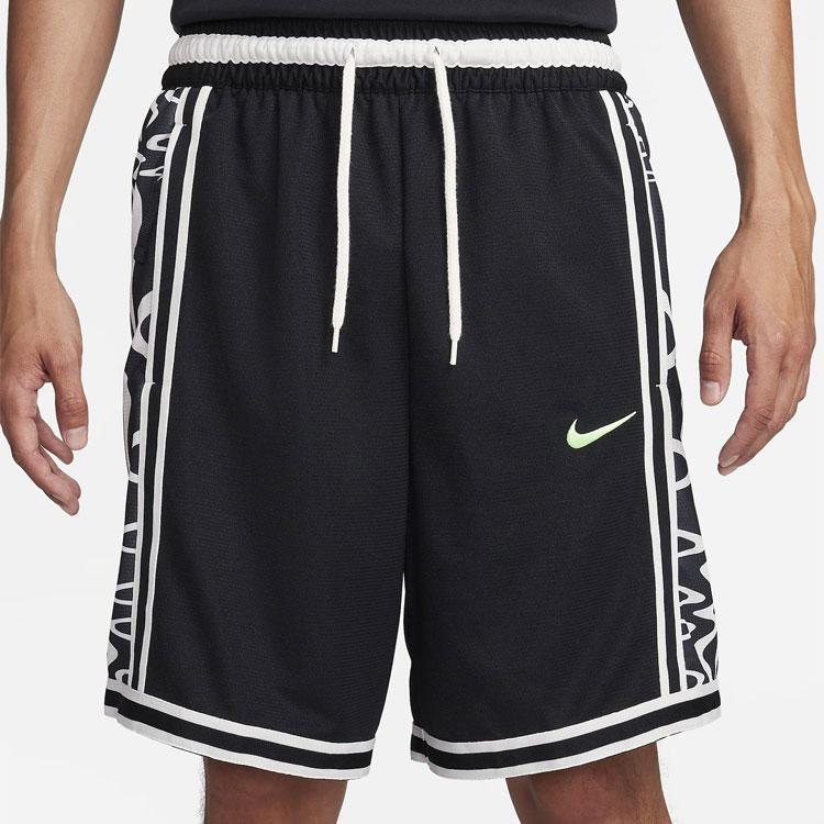 Nike Dri-Fit Abstract Pattern Printed Color Block Comfortable Basketball Shorts Men Shorts Black FB7142-010