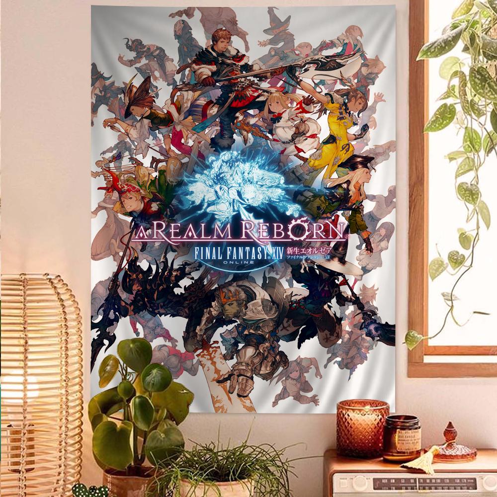 Mandala Wall Hanging Sheets Final Fantasy XIV Anime Game Colorful Tapestry Wall Hanging Bohemian Wall Tapestries