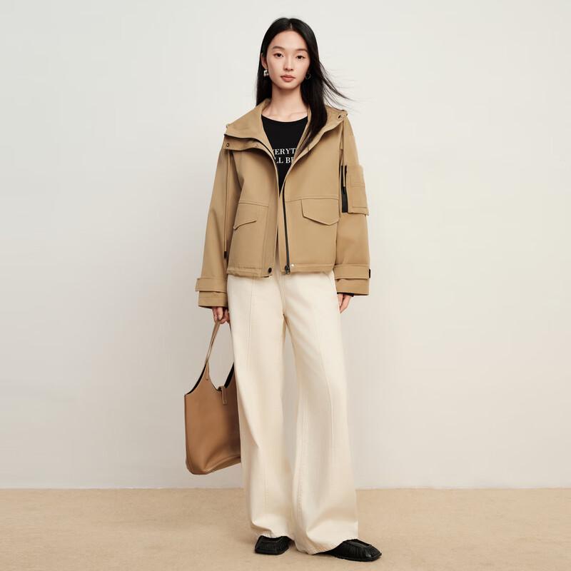 Elva' Island Women's Versatile Casual Hooded Short Jacket