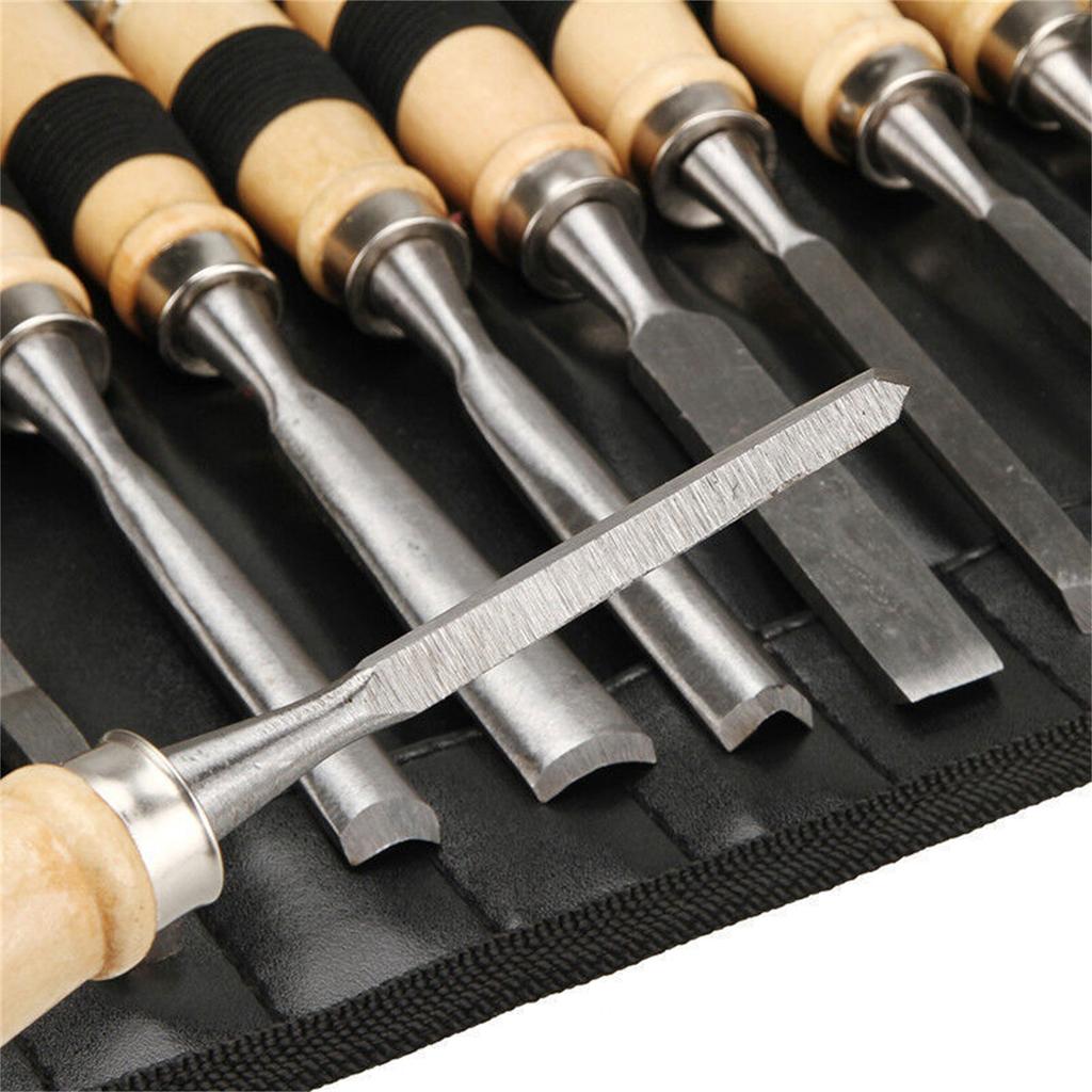 12pcs Wooden Carving Hand Tool Set Professional Woodworking Tools With Storage Bag For Sculptor Carpenter Artist