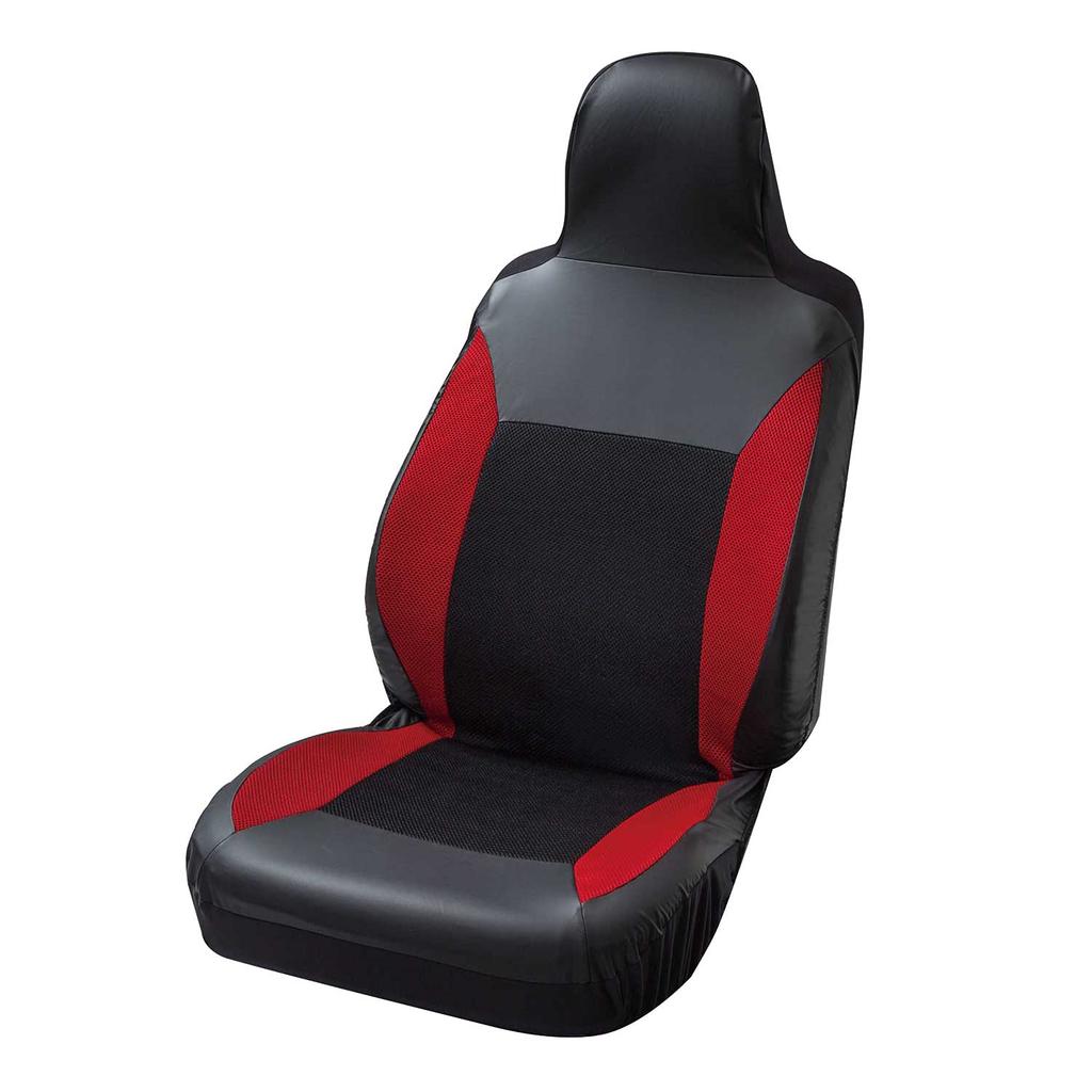 BONFORM Seat Cover Sports Shape Car Front Seat High Back Type Antibacterial and Odor Resistant Red Light/Normal 4019-10RE