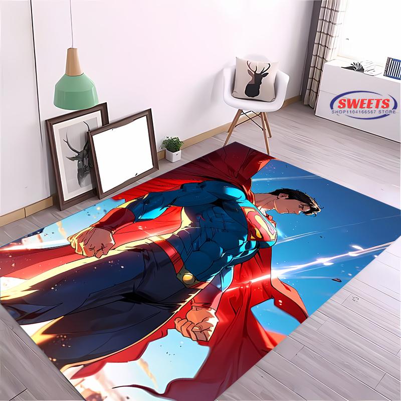 Novo Tapete do Superman! Embeleze o Espaço,Adicione Macio e Confortável,Sala de Estar Quarto Porta de Entrada Área de Escritório Pode Ser Usado Tapete
