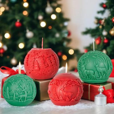 3D DIY Weihnachtsbaum Ball Kerze Silikonform Elch Stern Ball Kerzenform Weihnachtsgeschenk Kuchen Schokoladenform Seifenformen