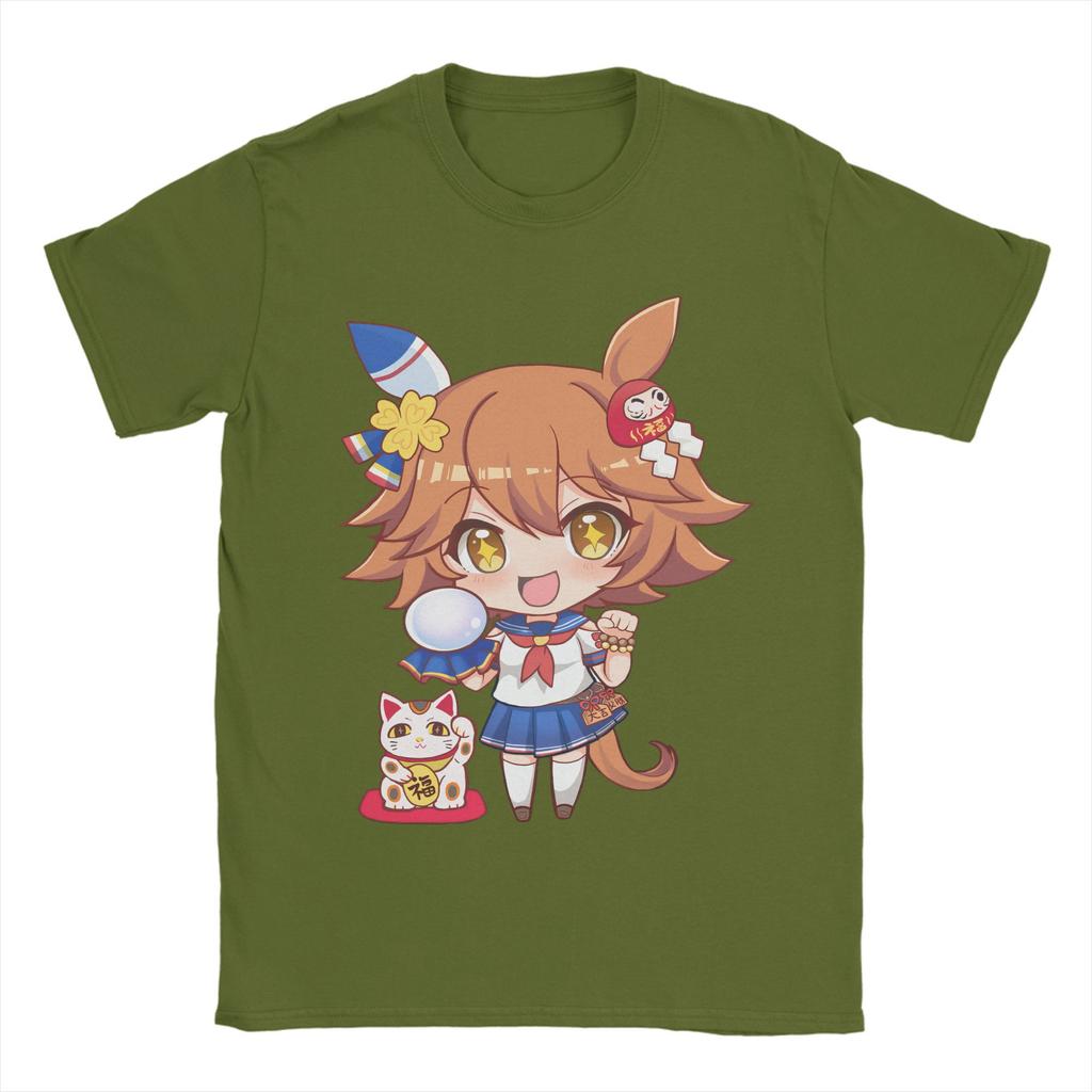 Anime Uma musume Pretty Derby T-Shirts für Herren Lustiges T-Shirt aus reiner Baumwolle Rundhals Kurzarm T-Shirt Übergröße Kleidung
