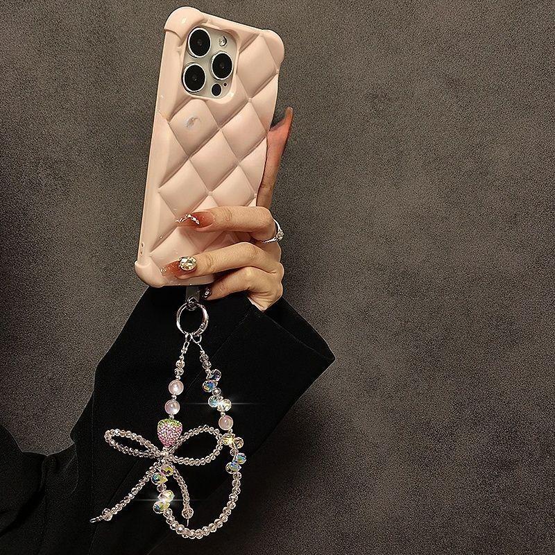 Cute Strawberry Phone Strap With Beads For Girls And Teens