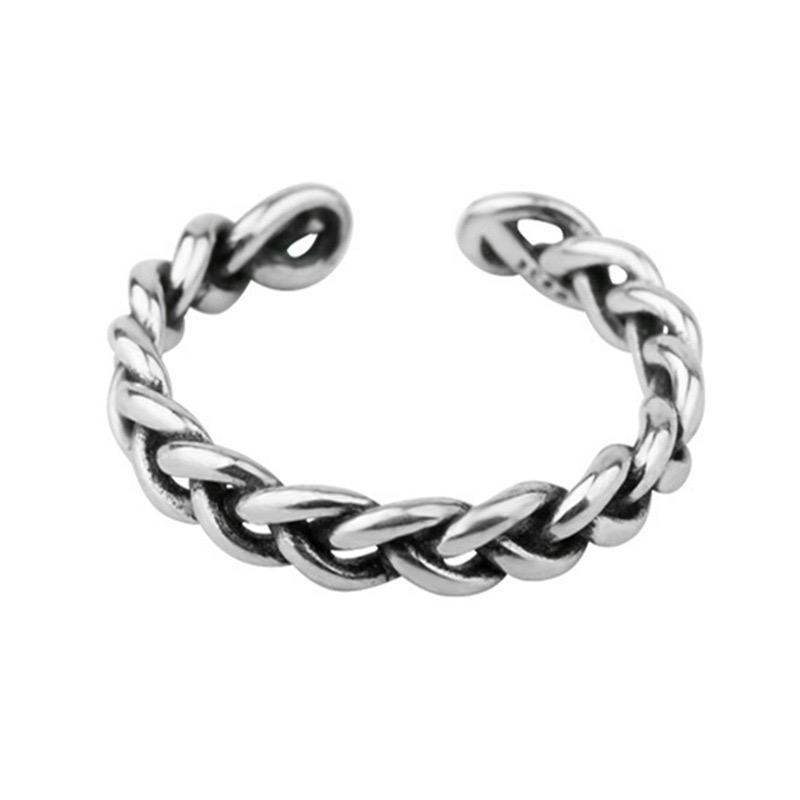 925 Sterling Silver Rings for Women Men Couple Minimalist Handmade Simple Chain Ring Party Jewelry Gift Prevent Allergy