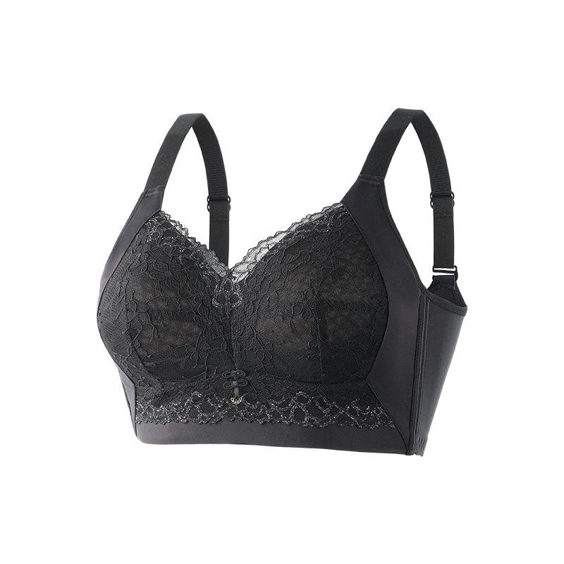 

Large size bra paper cup, large chest shows small size, no steel ring, double breast upper support, anti-sagging adjustment underwear women 46/105BCD чорний