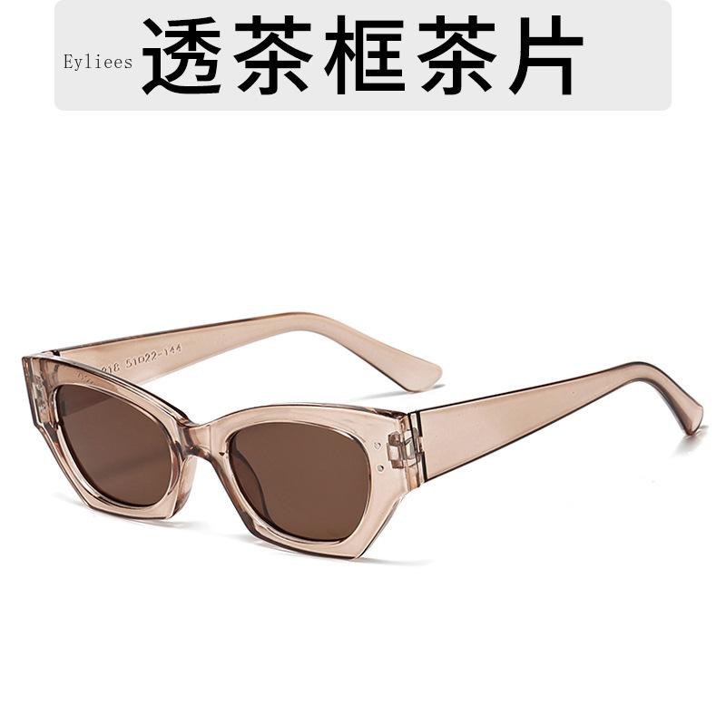 Vintage Small Rivet Cat Eye Sunglasses Women Fashion  Luxury Designer Polygon Cat-eye Sun Glasses UV400
