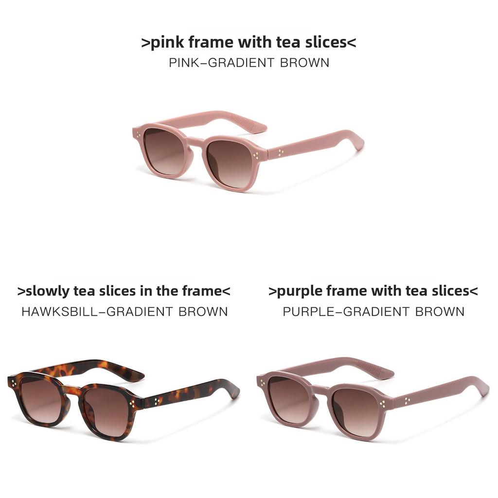 Vintage Round Frame Sunglasses With Uv400 Protection For Fashionable Outings And Travel